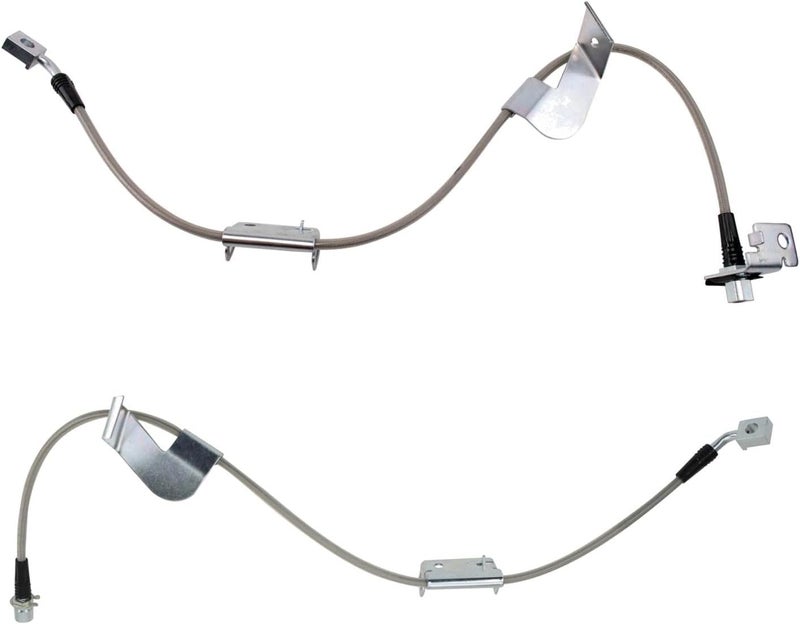 TRQ Front Performance Brake Hose Set Compatible with 2003-2017 Chevrolet Express 2500 Express 3500 2010-2016 Express 4500 GMC Savana 2500 Savana 3500 2011-2016 Savana 4500 - Image 1